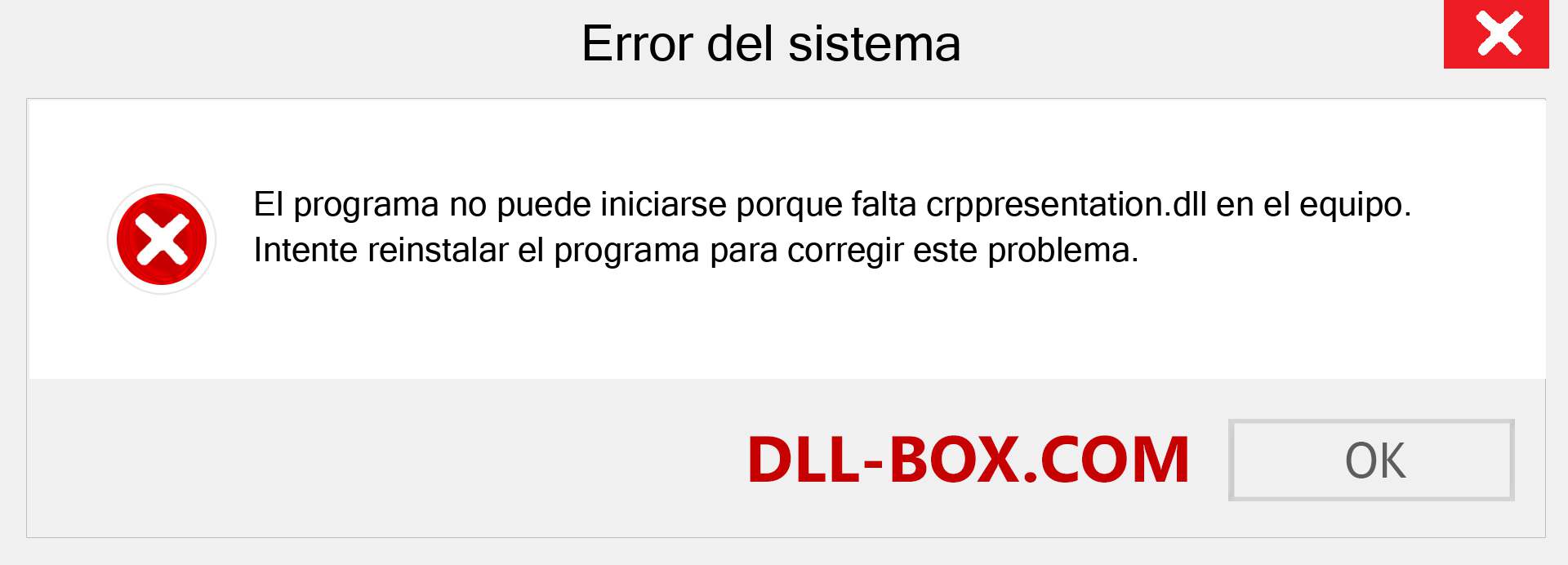 ¿Falta el archivo crppresentation.dll ?. Descargar para Windows 7, 8, 10 - Corregir crppresentation dll Missing Error en Windows, fotos, imágenes